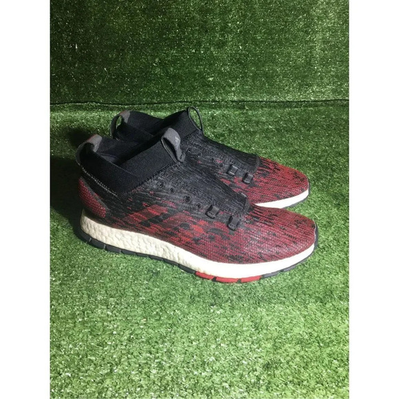 Mens Adidas tennis shoes size 8/womens 9.5 Pureboost All terrain red black - Picture 1 of 6